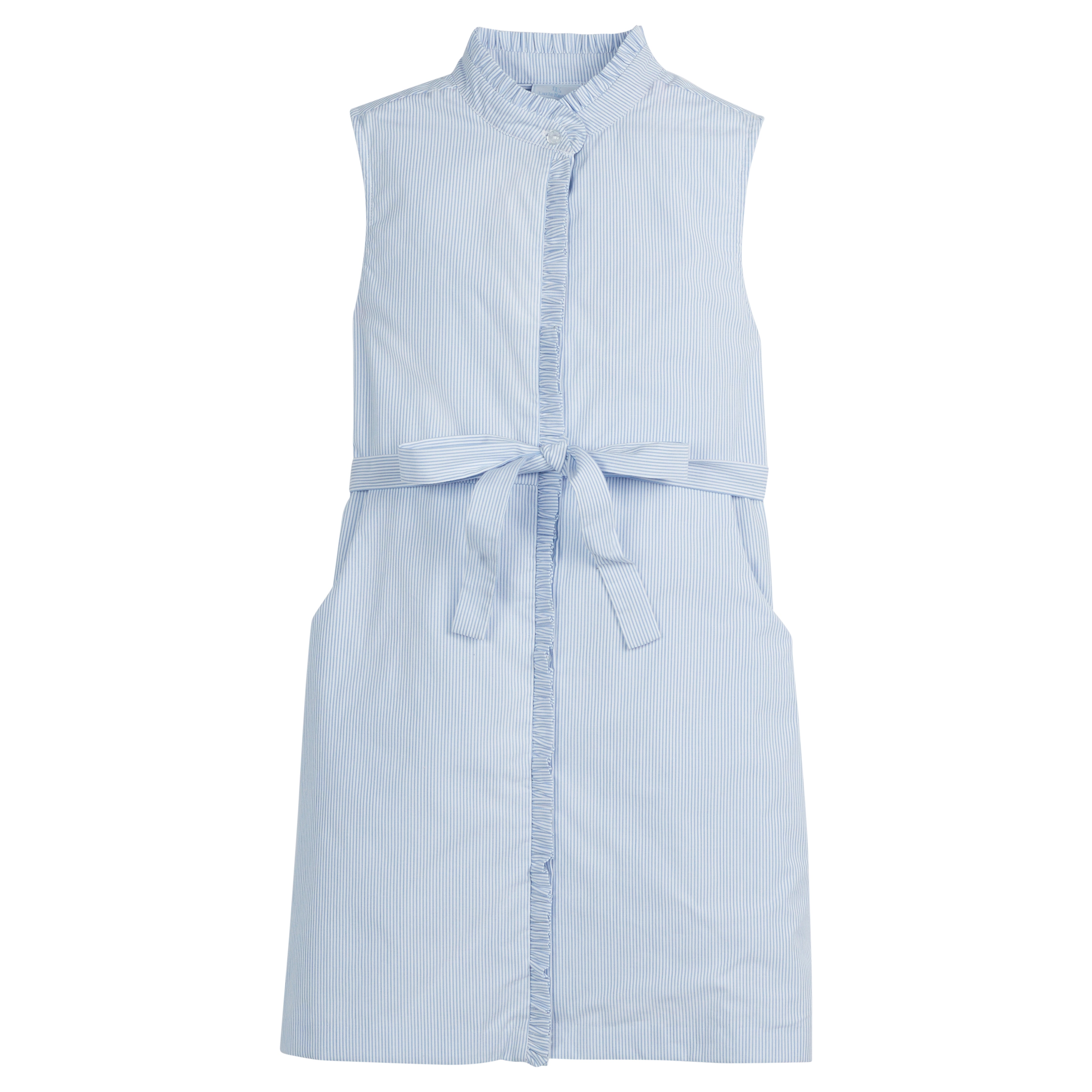 Sleeveless Allie Dress - Light Blue Thin Stripe