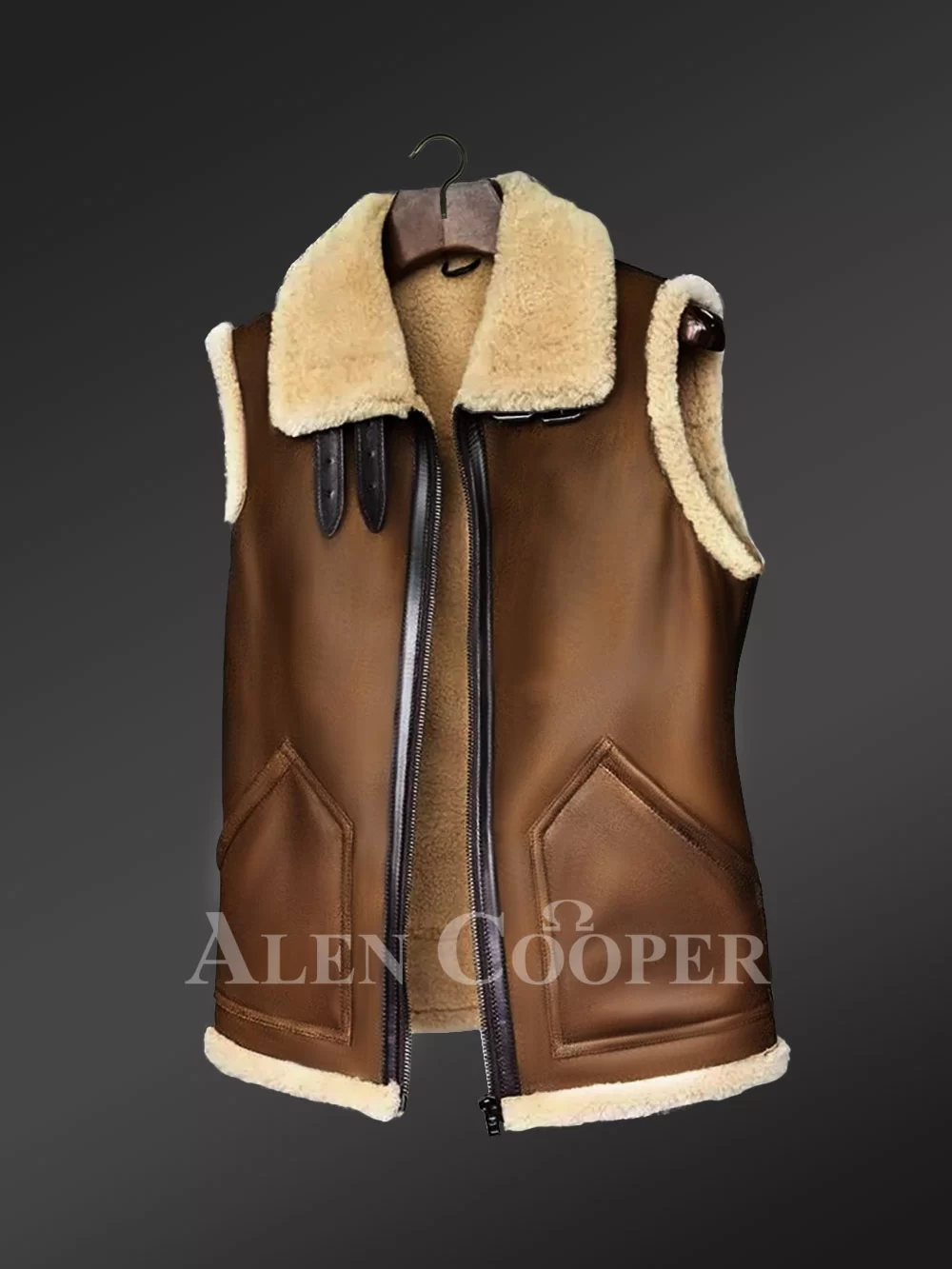 Sleeveless Brown Shearling Jackets to Boost Manly Charm This Winter!