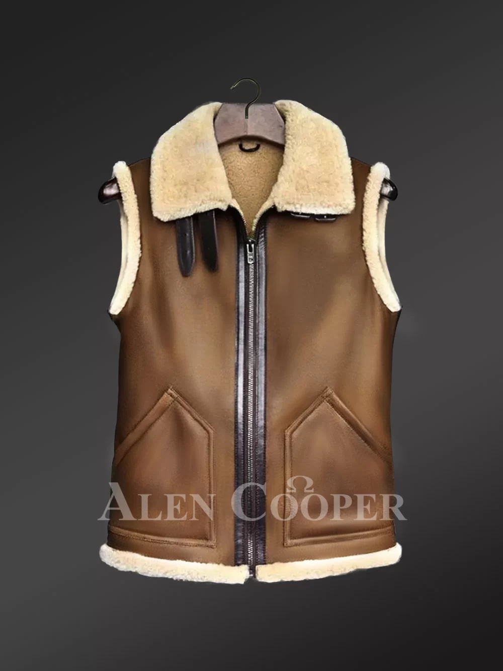 Sleeveless Brown Shearling Jackets to Boost Manly Charm This Winter!