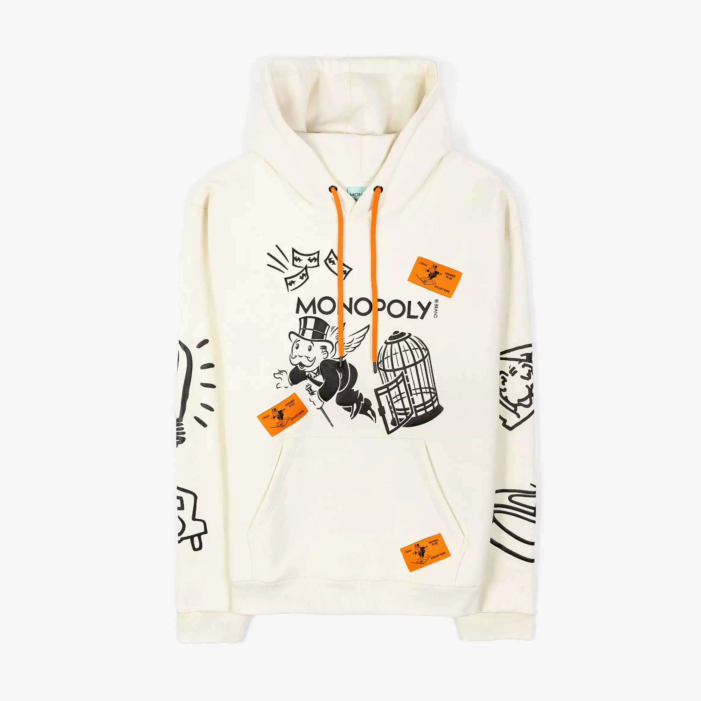 SP x Monopoly Chance Pullover Mens Hoodie (Beige/Black)