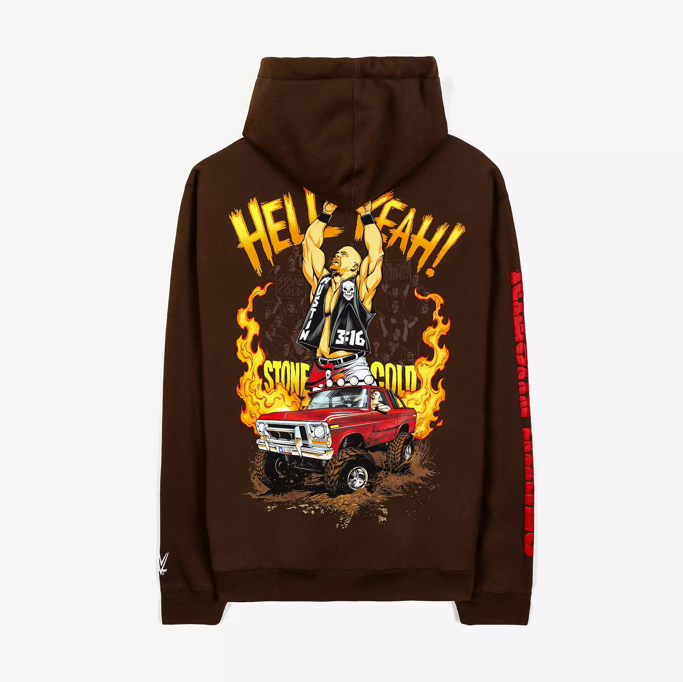 SP x WWE Yeah Pullover Mens Hoodie (Brown/Orange)