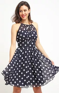 Spotted Navy Dress