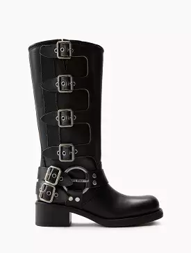 Tall Buckle Moto Boot