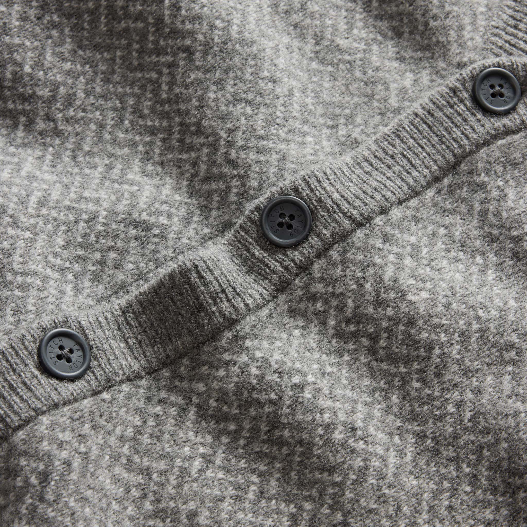 The Eddy Cardigan in Ash Herringbone Merino