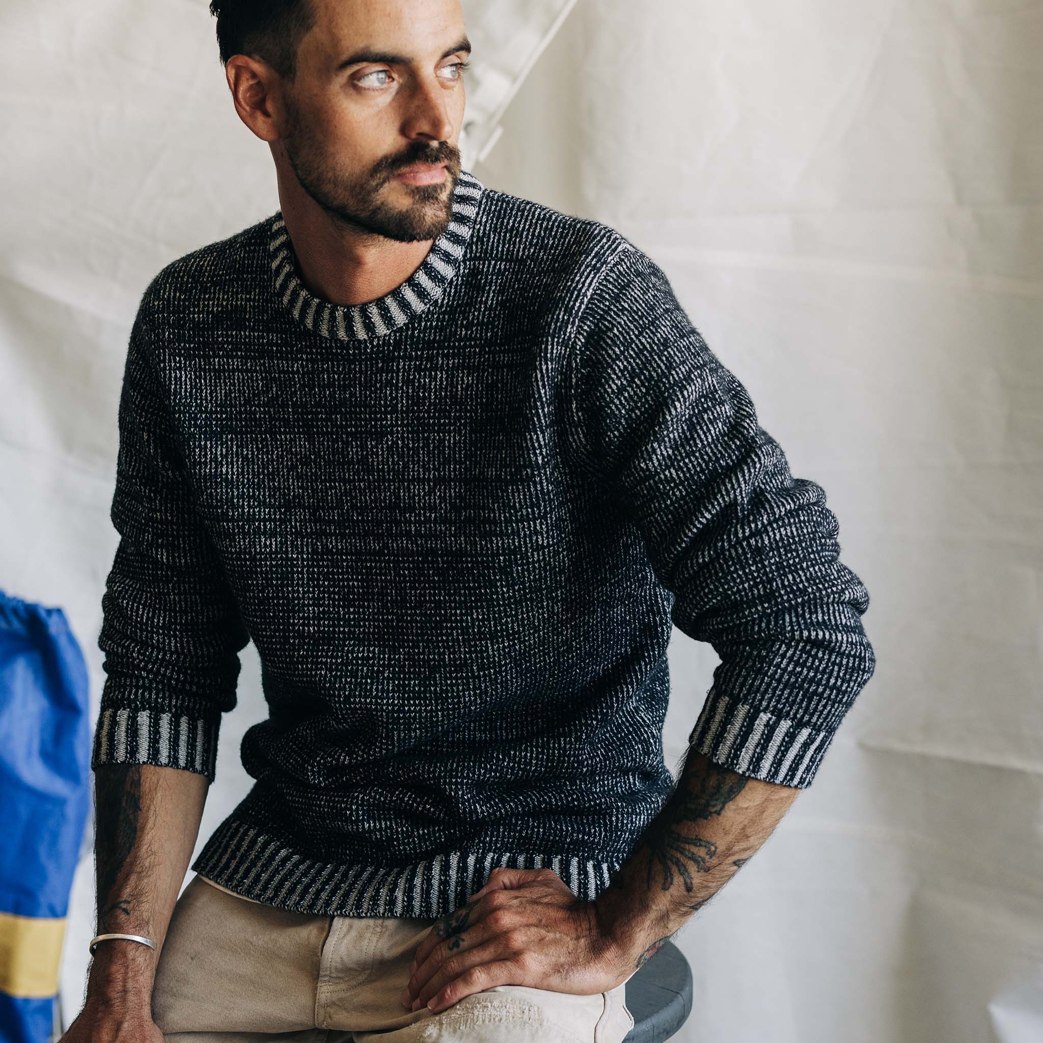 The Headland Sweater in Coal Heather