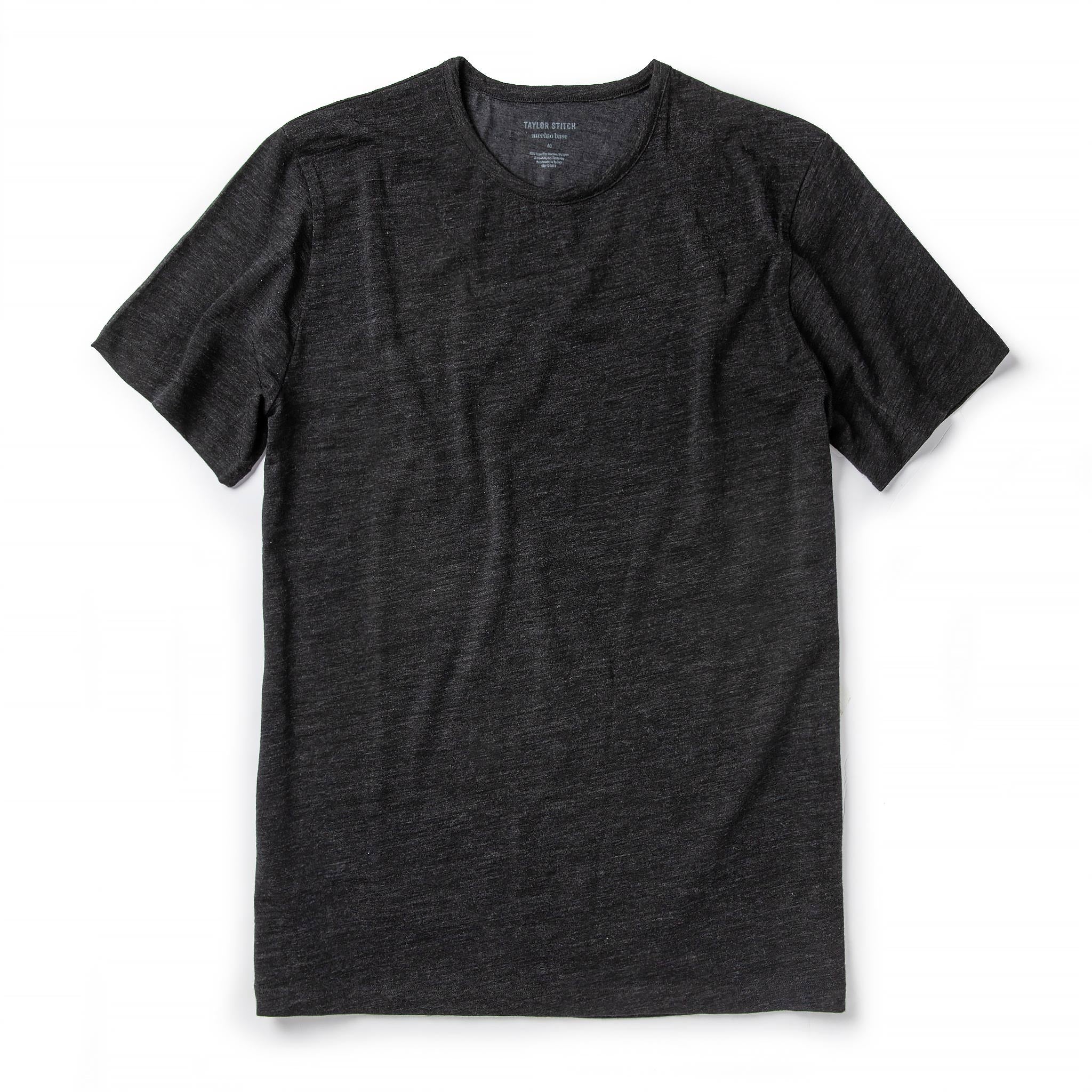 The Merino Tee in Heather Black