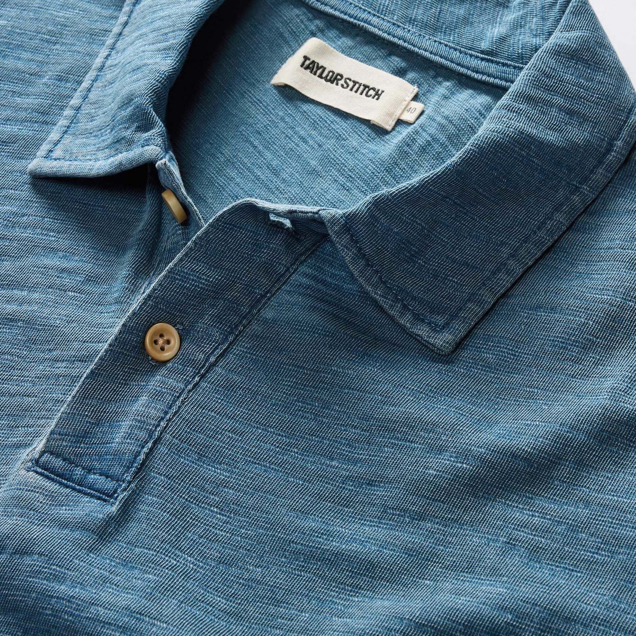 The Organic Cotton Polo in Washed Indigo