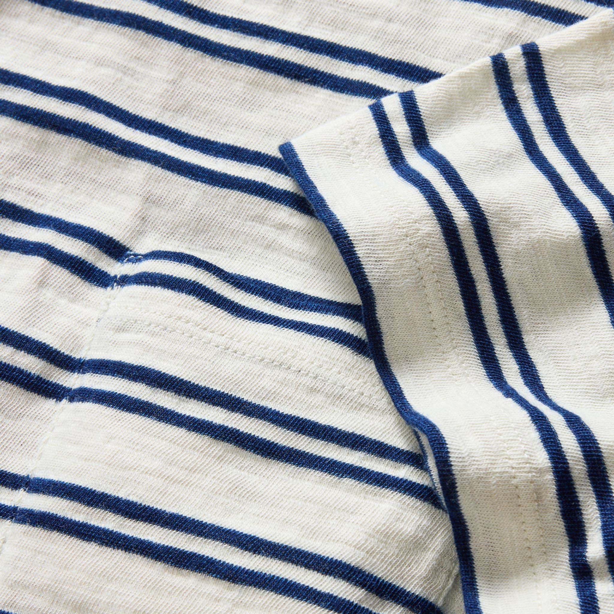 The Organic Cotton Tee in Washed Indigo Stripe