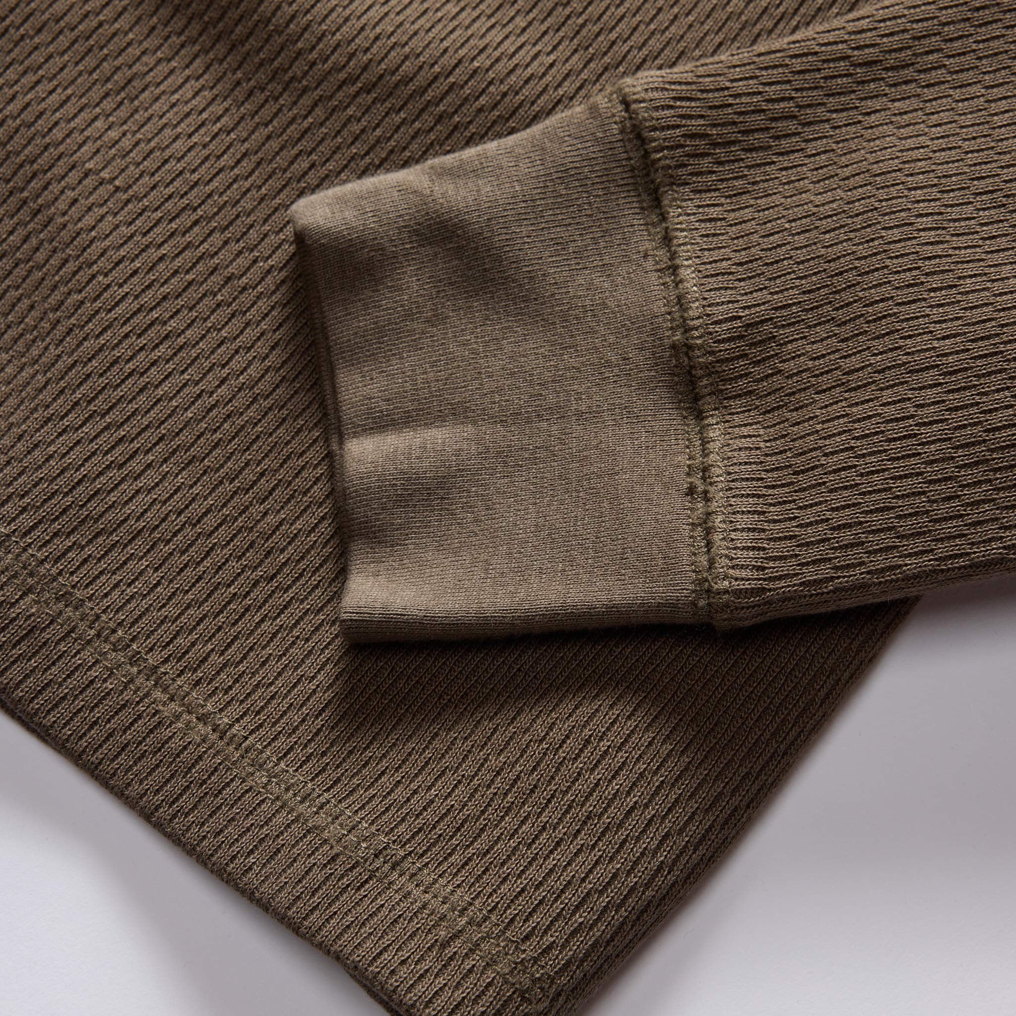 The Organic Cotton Waffle Crew in Fatigue Olive