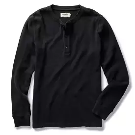 The Organic Cotton Waffle Henley in Coal