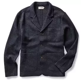 The Ridgewood Cardigan in Navy Birdseye Wool