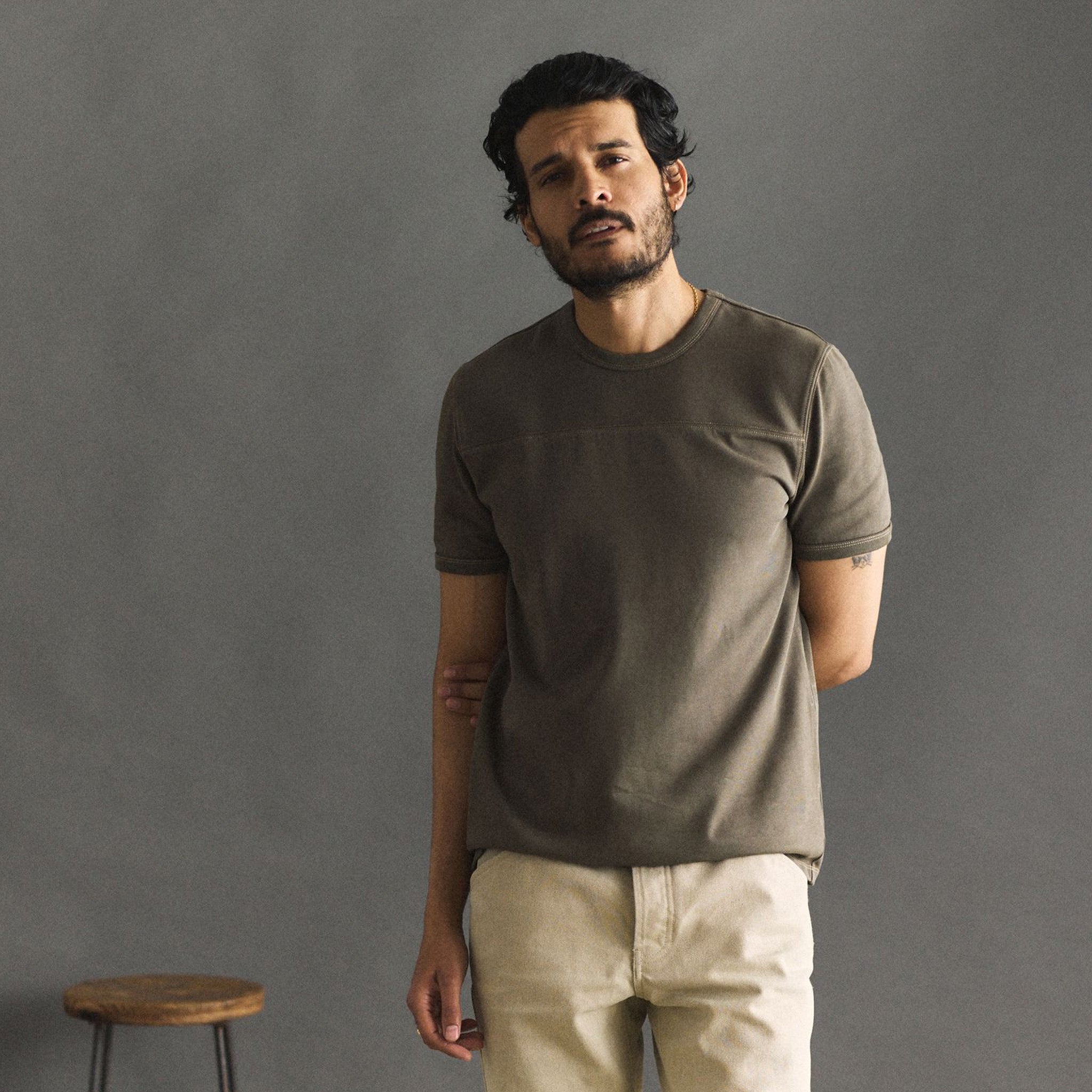 The Rugby Tee in Smoked Olive