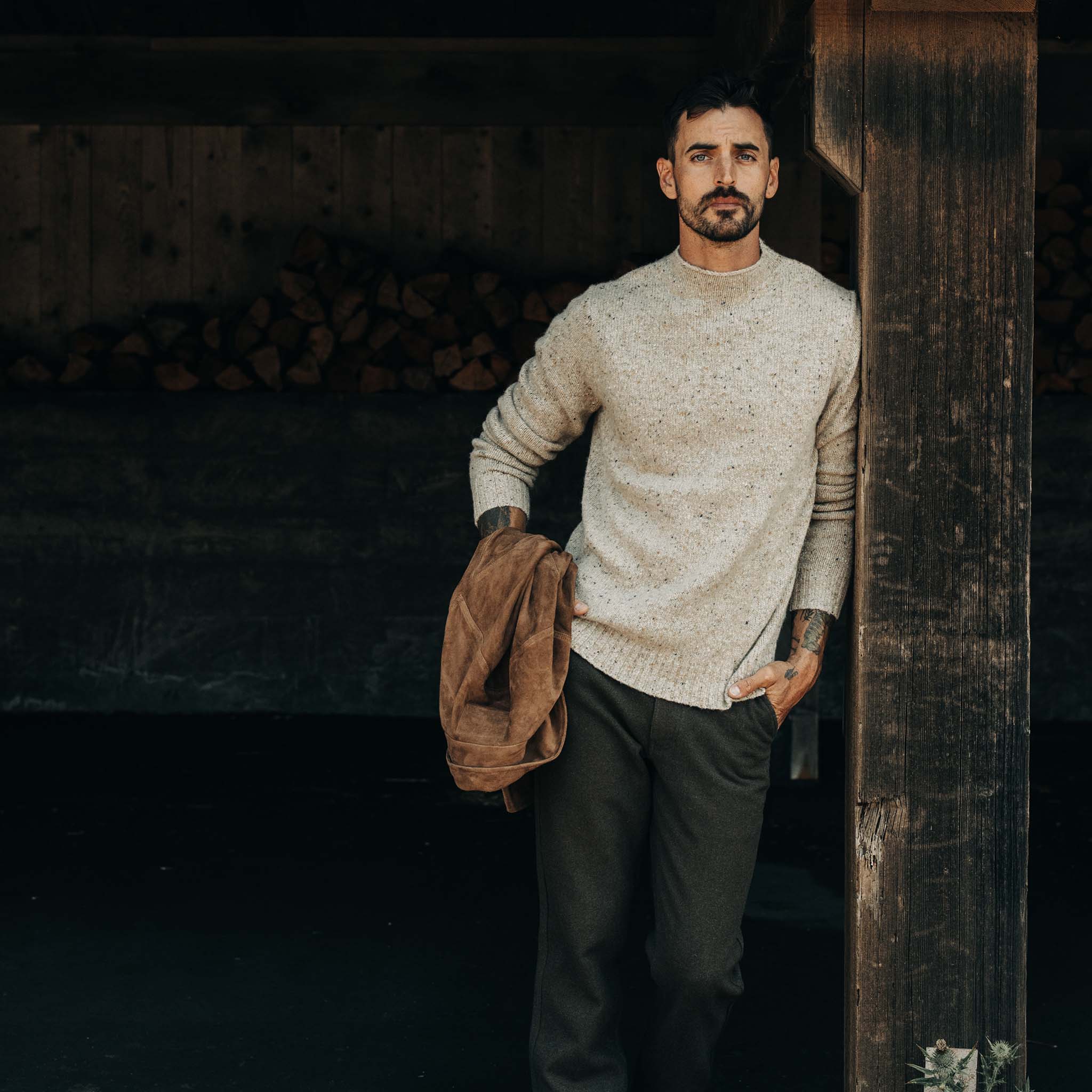 The Seafarer Sweater in Natural Donegal