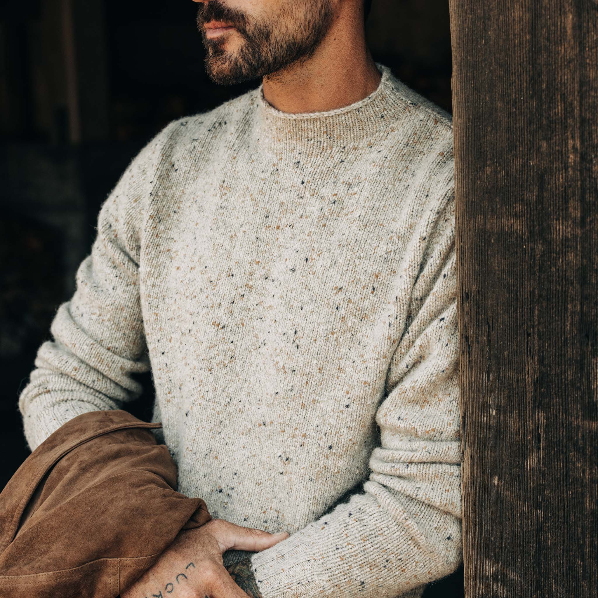 The Seafarer Sweater in Natural Donegal