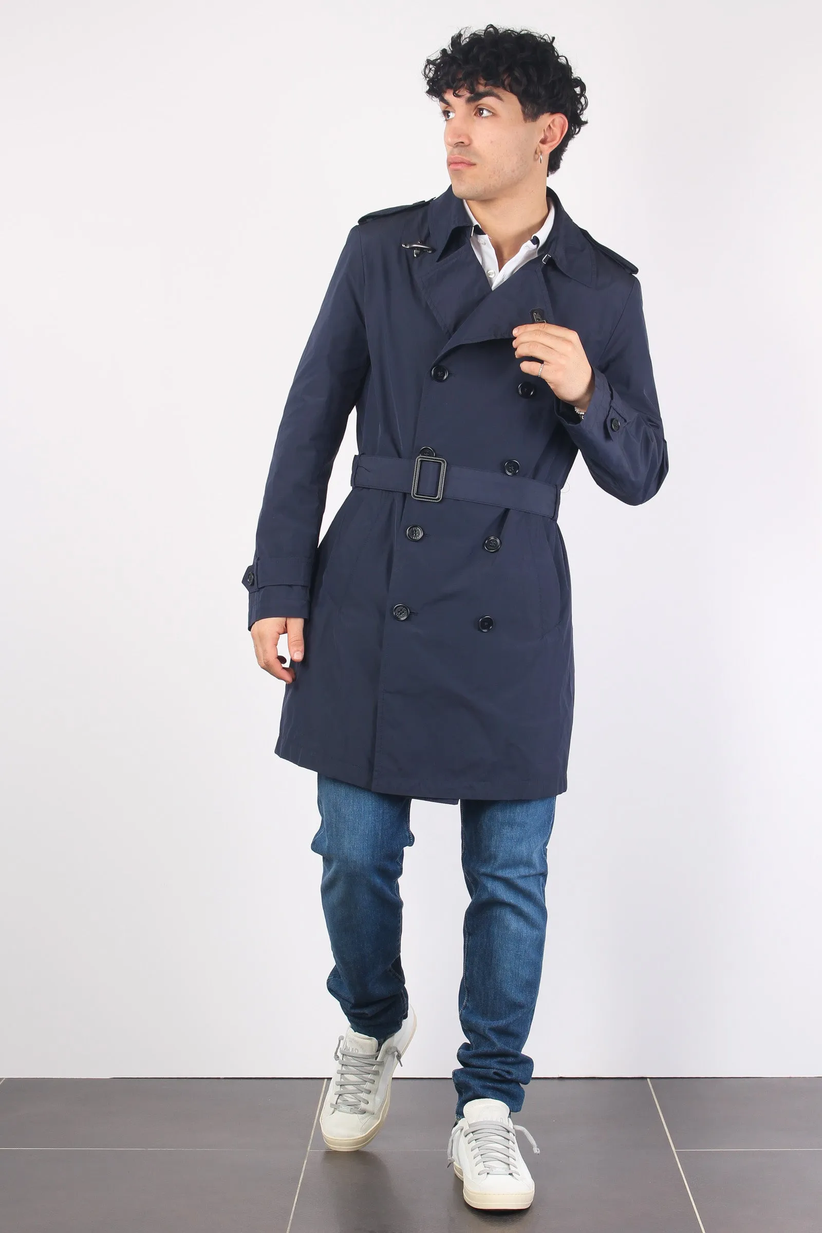 Trench Nylon Memory Blu Navy