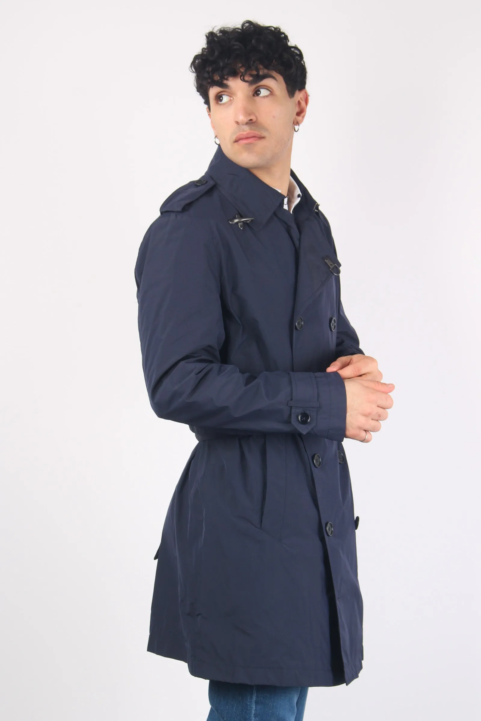 Trench Nylon Memory Blu Navy