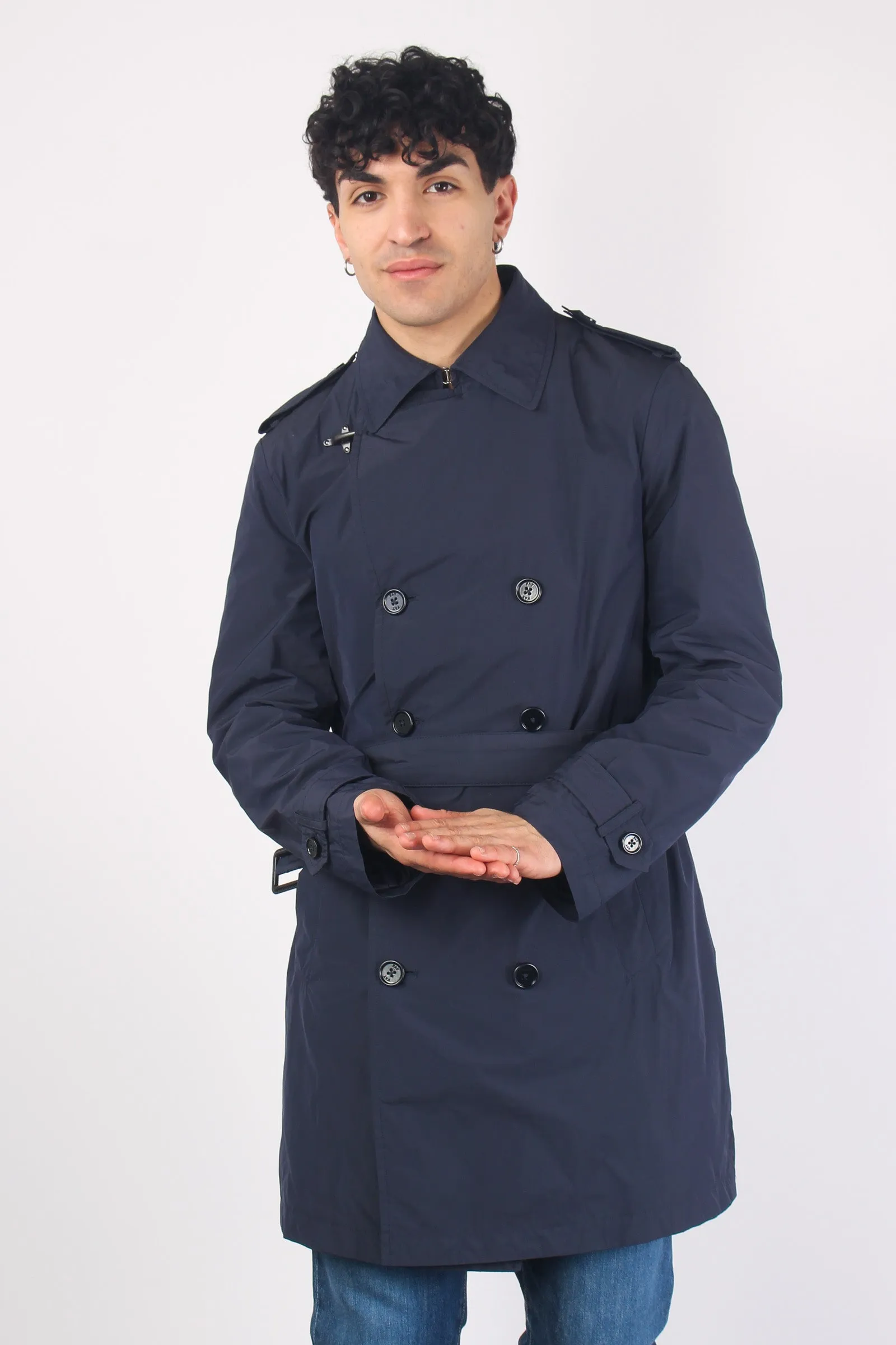 Trench Nylon Memory Blu Navy