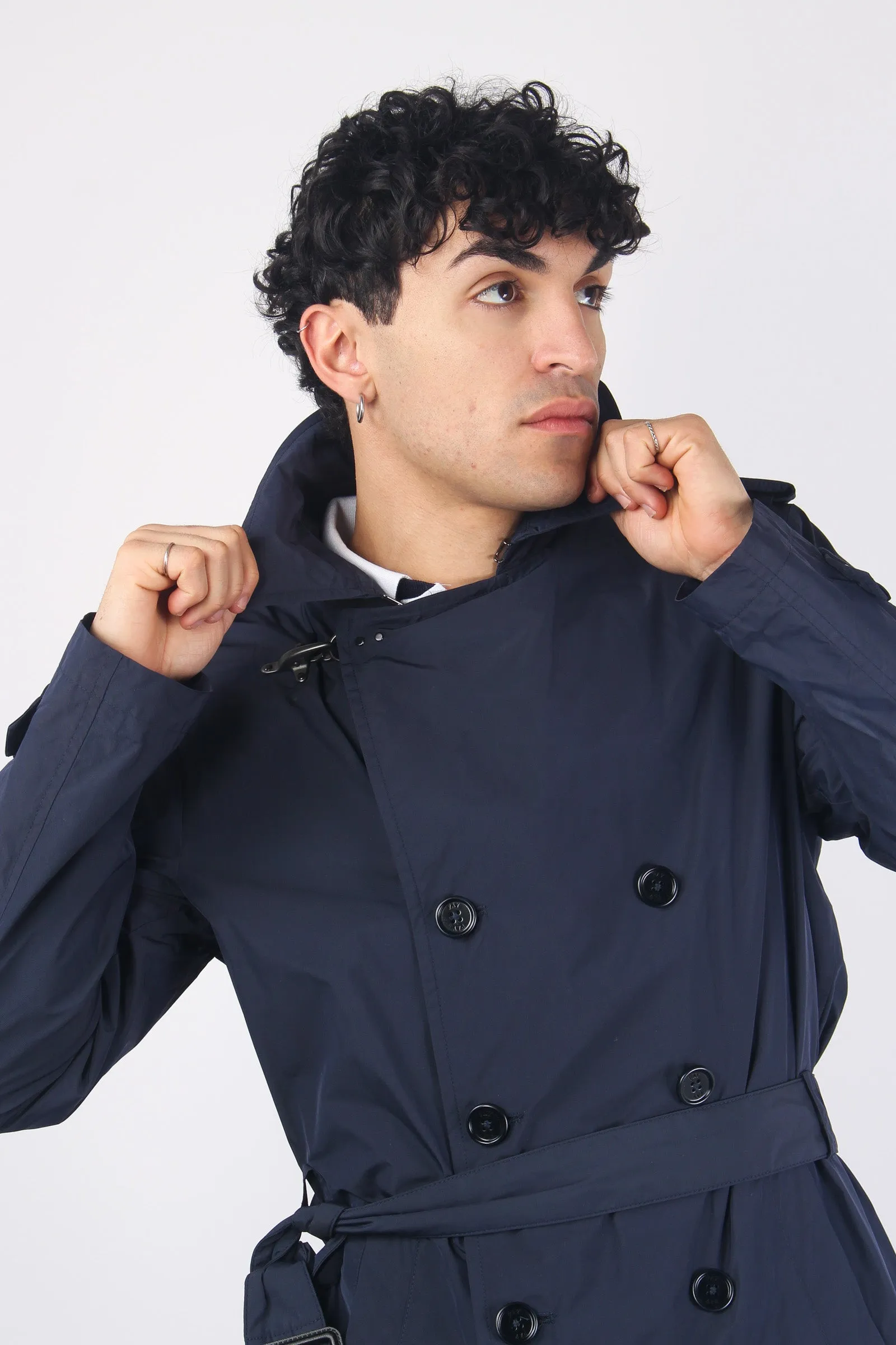 Trench Nylon Memory Blu Navy