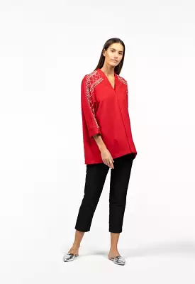 V-Neck Cowboy Blouse