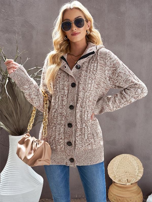 Warm Casual Hooded Cardigan Sweater