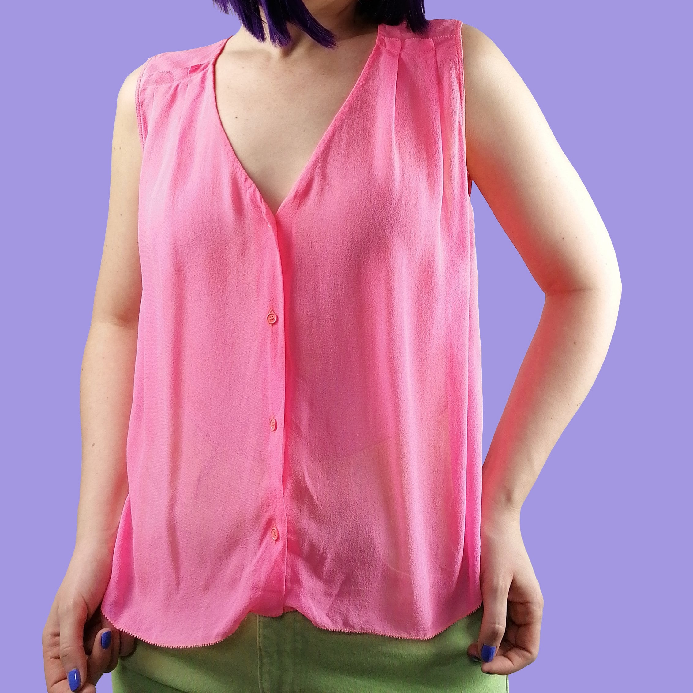 WILFRED Raw Silk Sheer Top