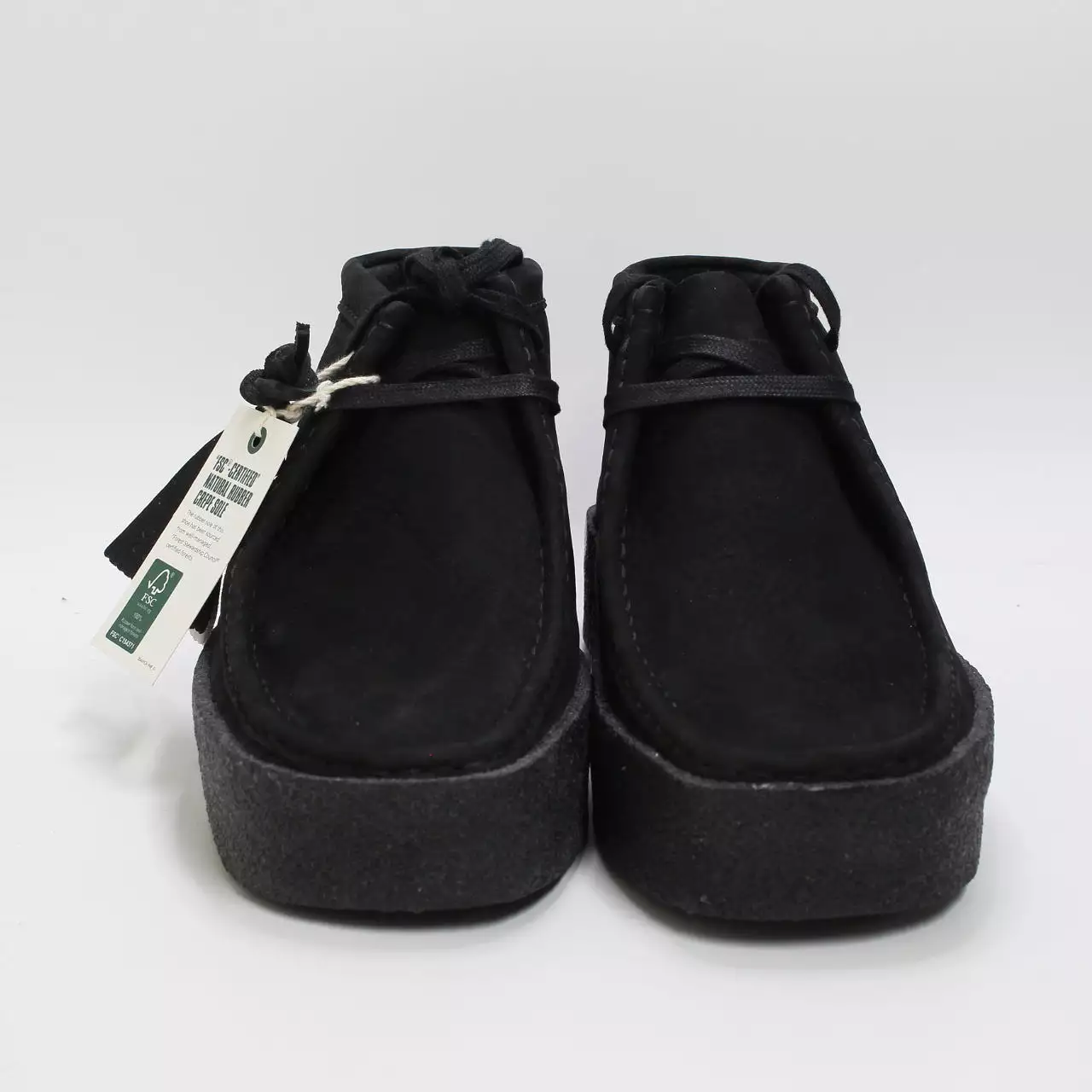 Womens Clarks Originals Wallabee Cup Boots Black Nubuck