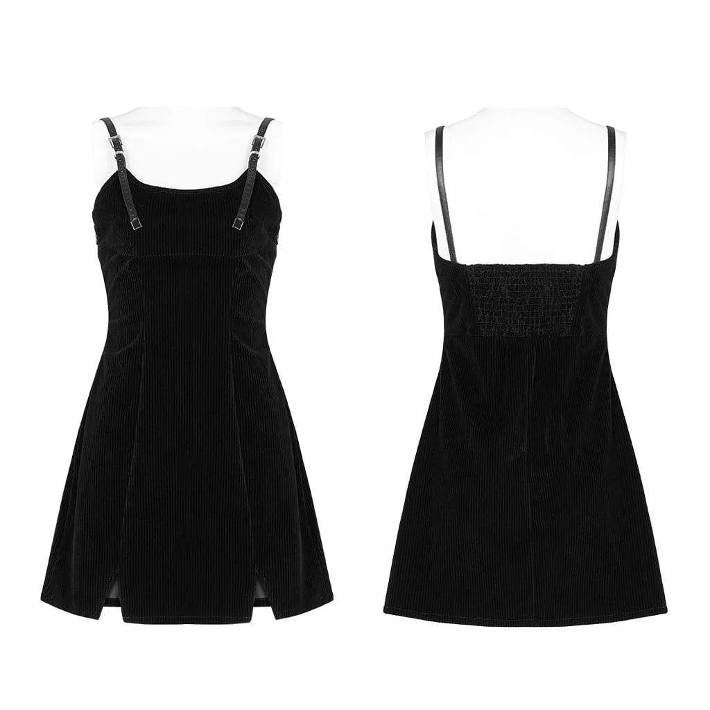 Women's Gothic  Corduroy A-line Slip Dresses